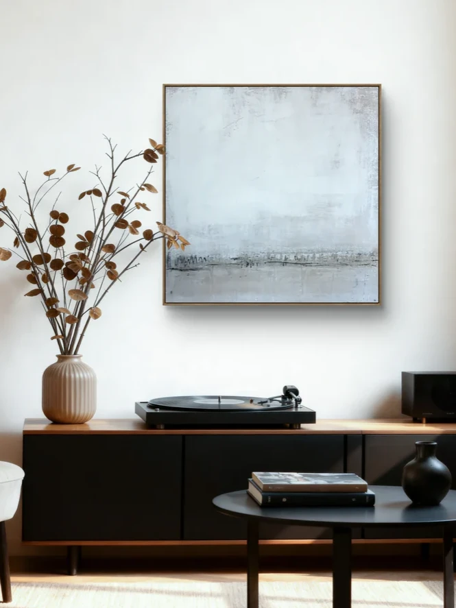Freilinge – Abstrakte Originalarbeit in Weiß | Strukturbild 100 × 100 cm