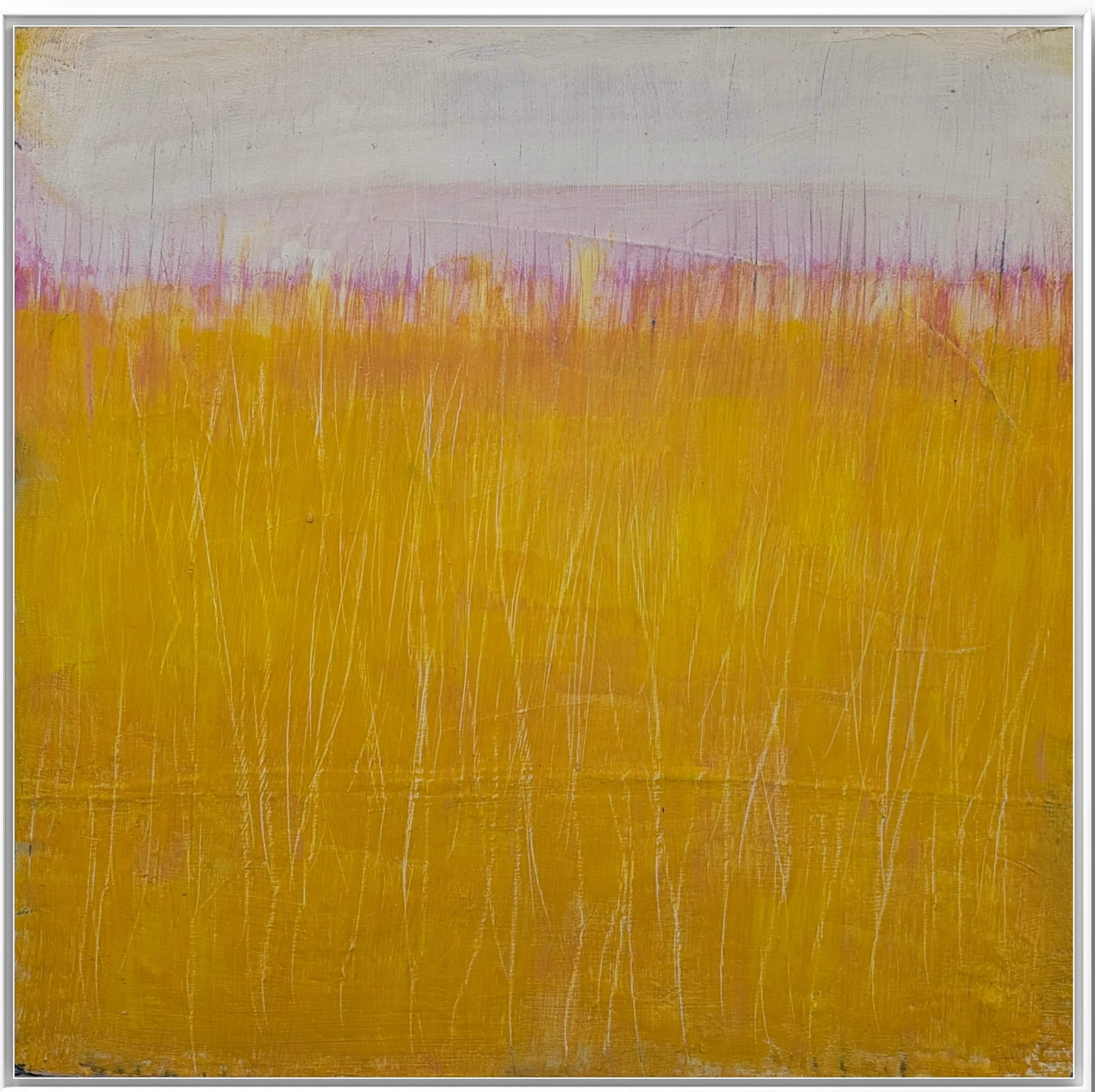Sommerwiese – Abstrakte Studie in Gelb | Originalgemälde 70 × 70 cm