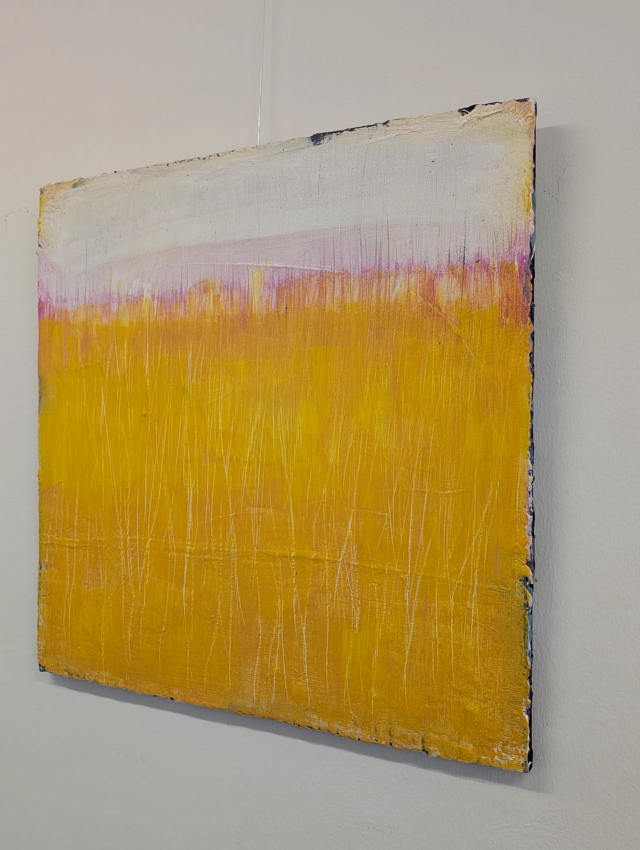 Sommerwiese – Abstrakte Studie in Gelb | Originalgemälde 70 × 70 cm