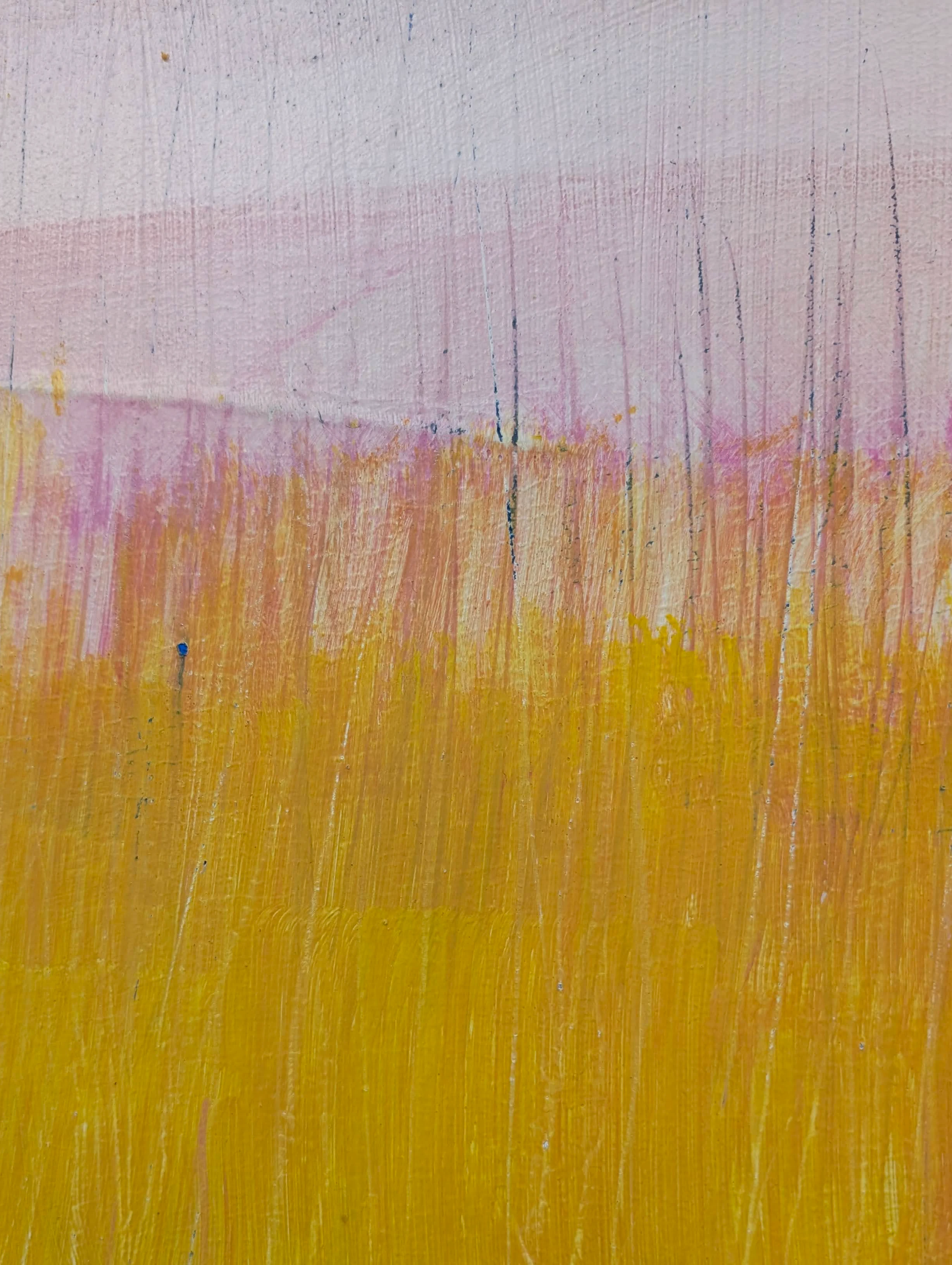 Sommerwiese – Abstrakte Studie in Gelb | Originalgemälde 70 × 70 cm