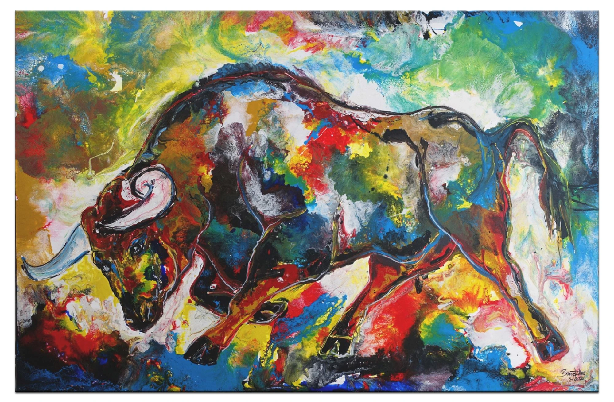 Angriff -Wilder Stier Bulle