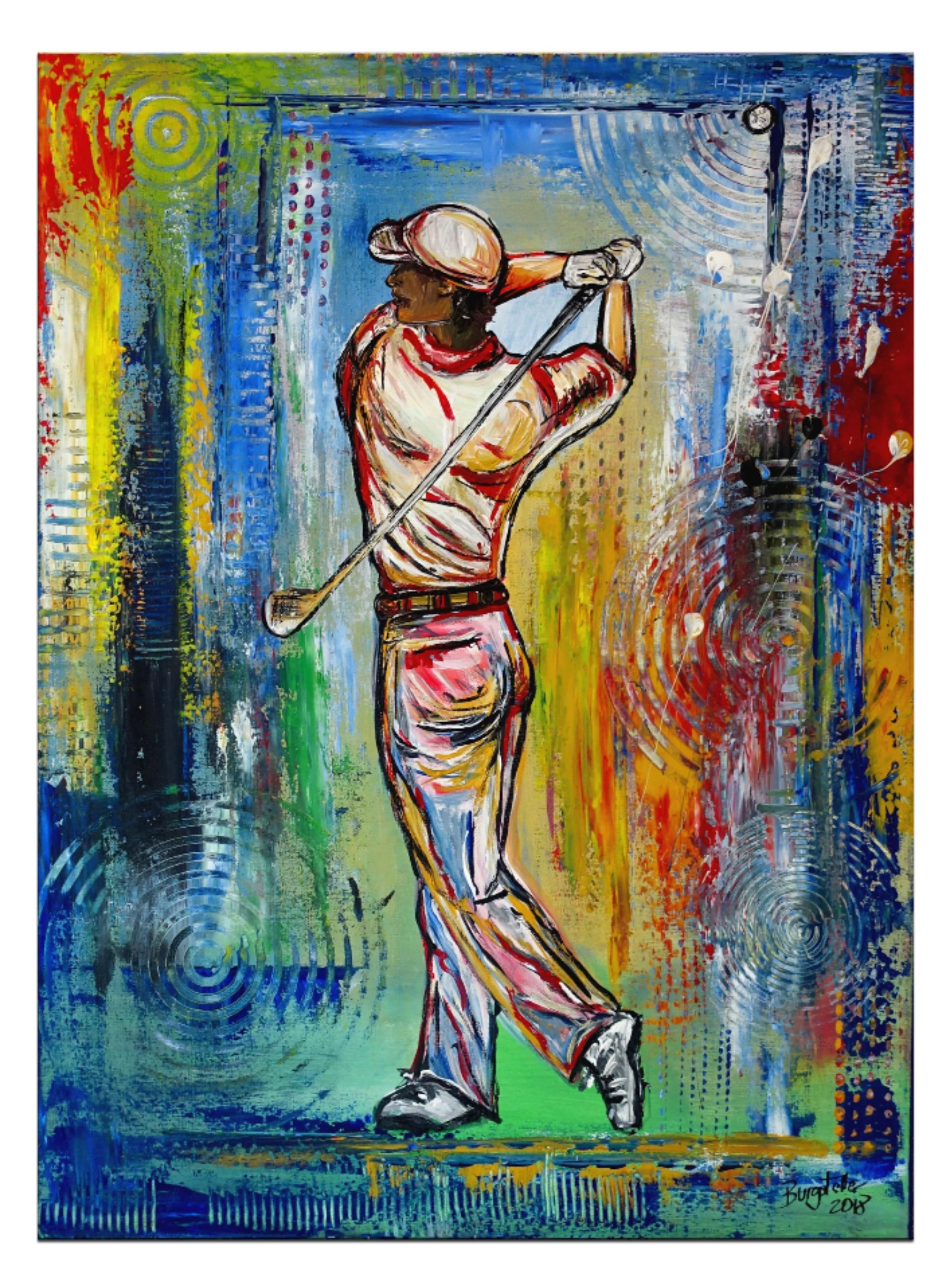 Auftragsmalerei Golfspieler 