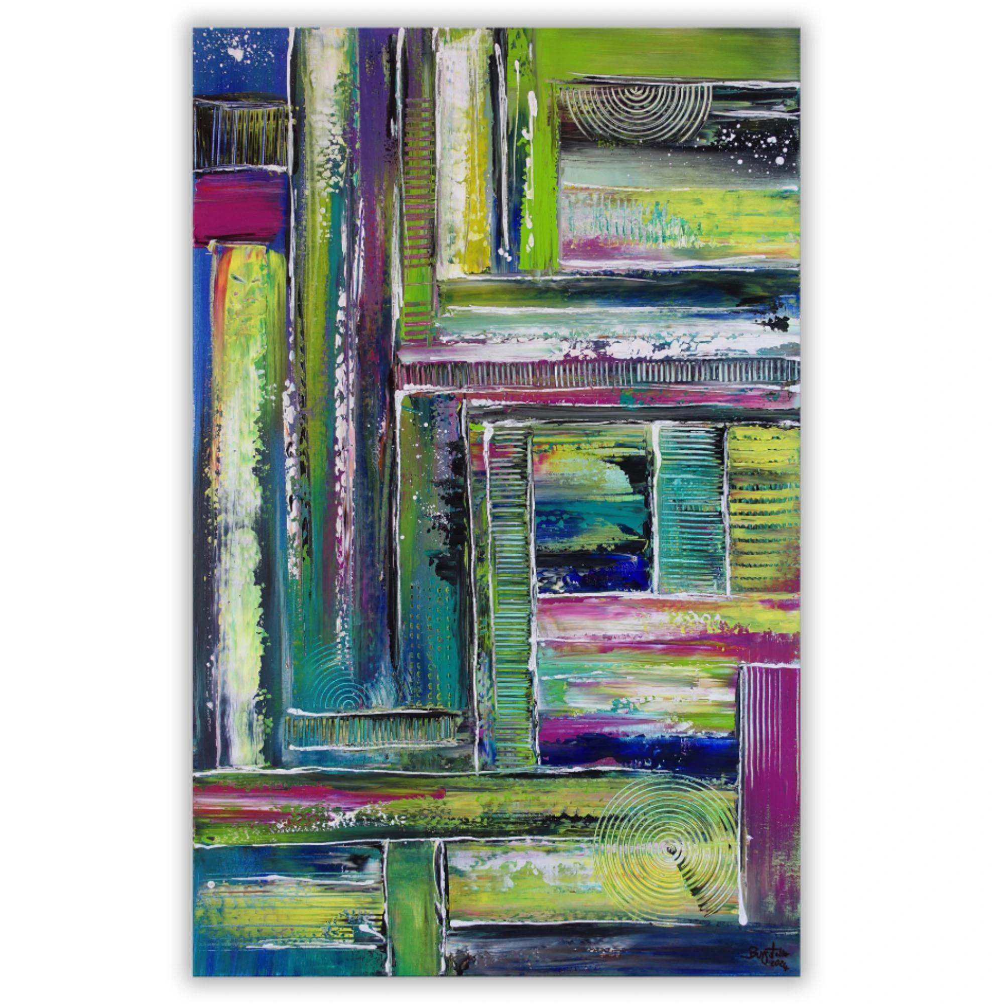 Collections 2 - abstraktes handgemaltes Acrylbild Wandbild Leinwand 