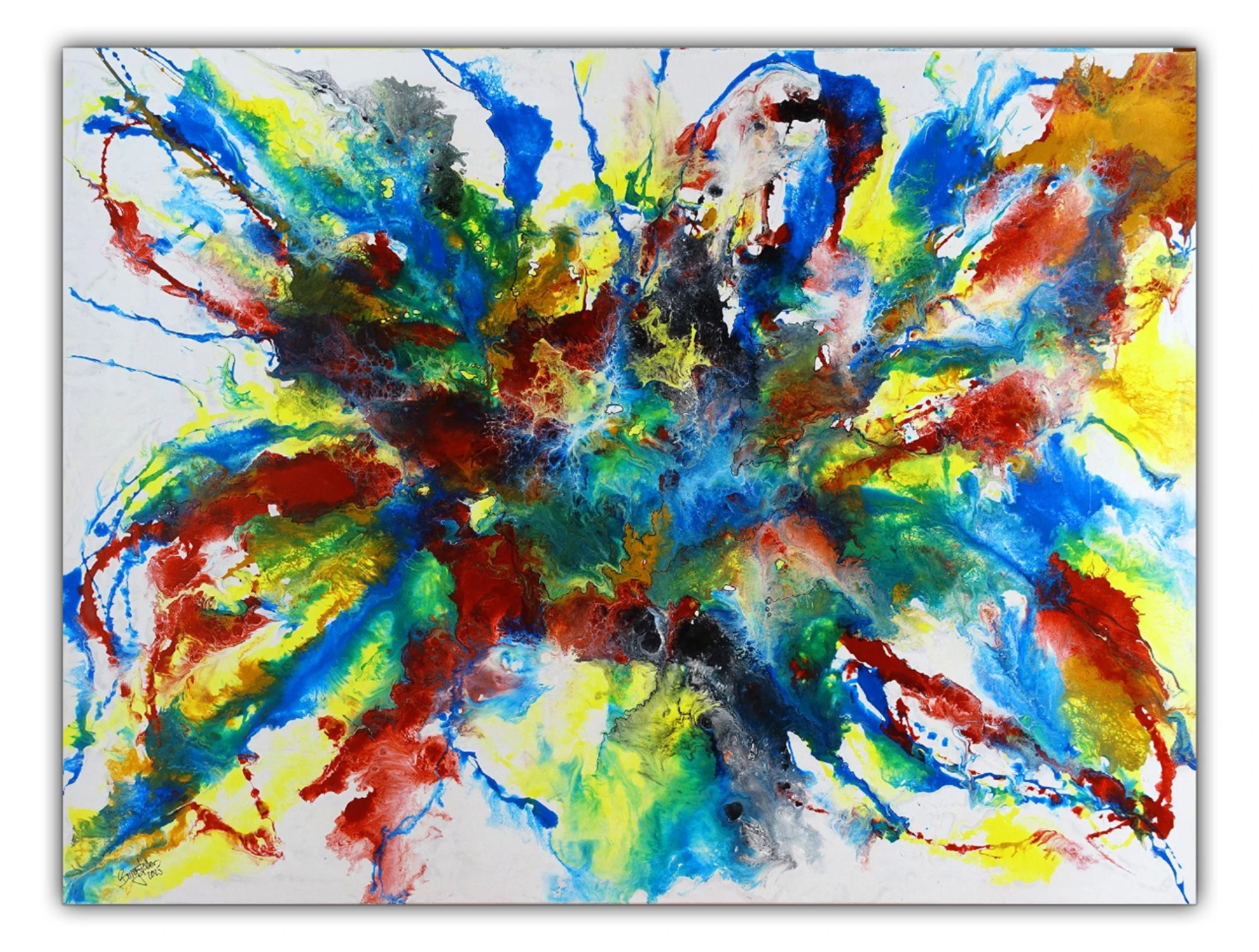 Colourful abstraktes buntes Gemälde Fluid Art moderne Kunst