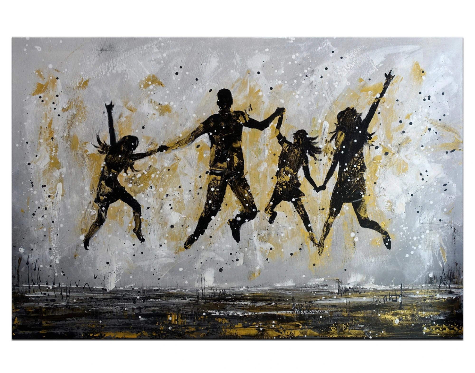 Familiy Fun Familienbild moderne Malerei Acrylbild Gemälde Unikat 