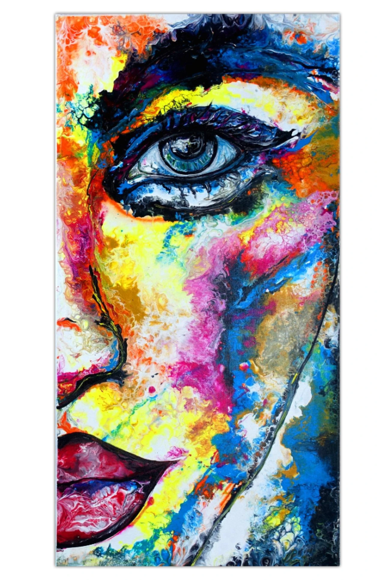 Halbes Porträt rechts Gesichter Malerei Acrylbild Gemälde Unikat handgemaltes Leinwandbild