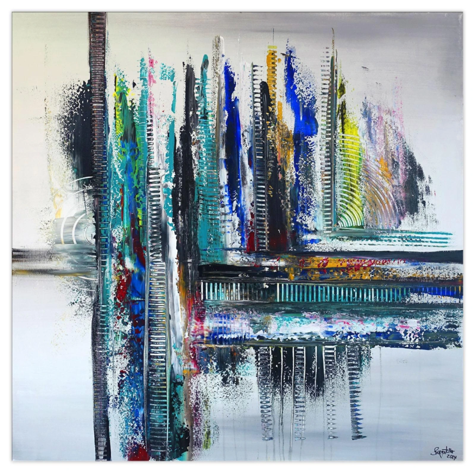 Karriereleitern abstrakte Kunst Malerei Acrylbild Leinwandbild