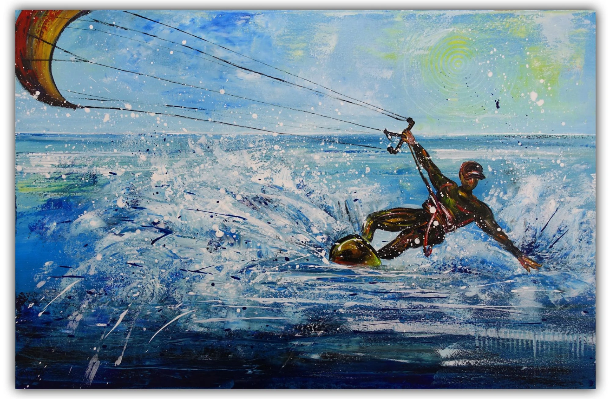 Kitsurfer 1 Malerei Sportbilder Leinwand Gemälde abstrakt modern