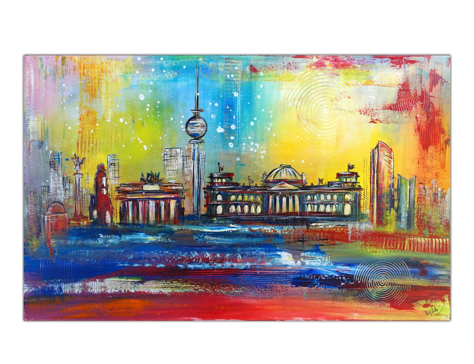 Wandbild Berlin Malerei Bild Gemälde Brandenburger Tor Reichstag