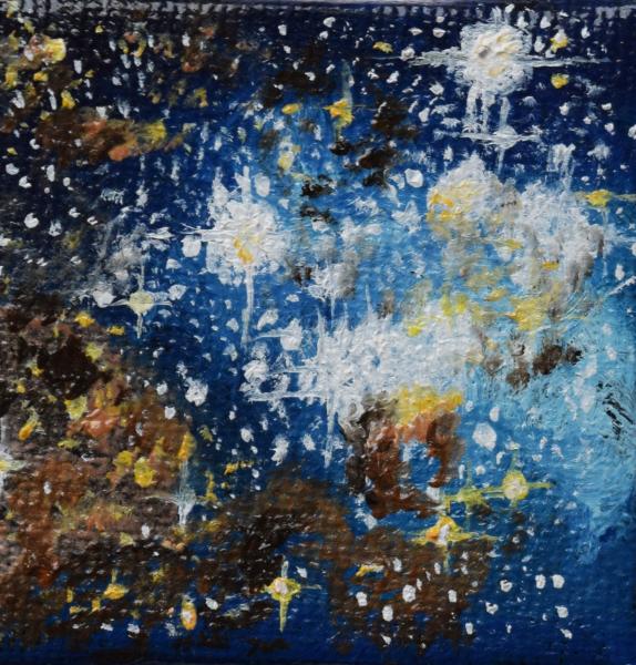 Kosmischer Tanz in Blau