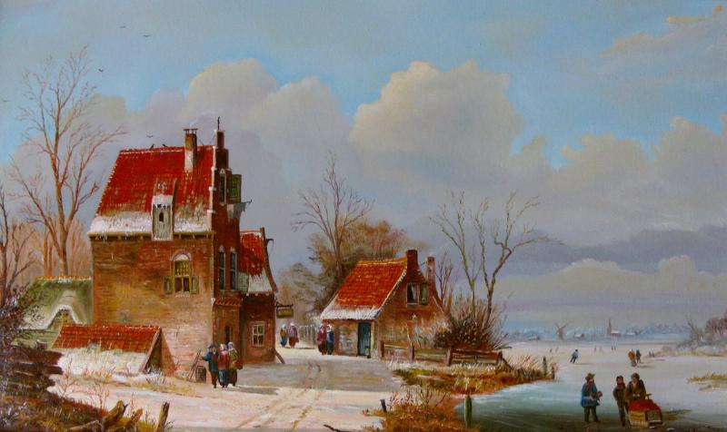 Holländische Gracht im Winter