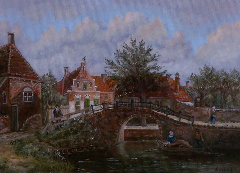 Holländische Gracht mit Brücke
