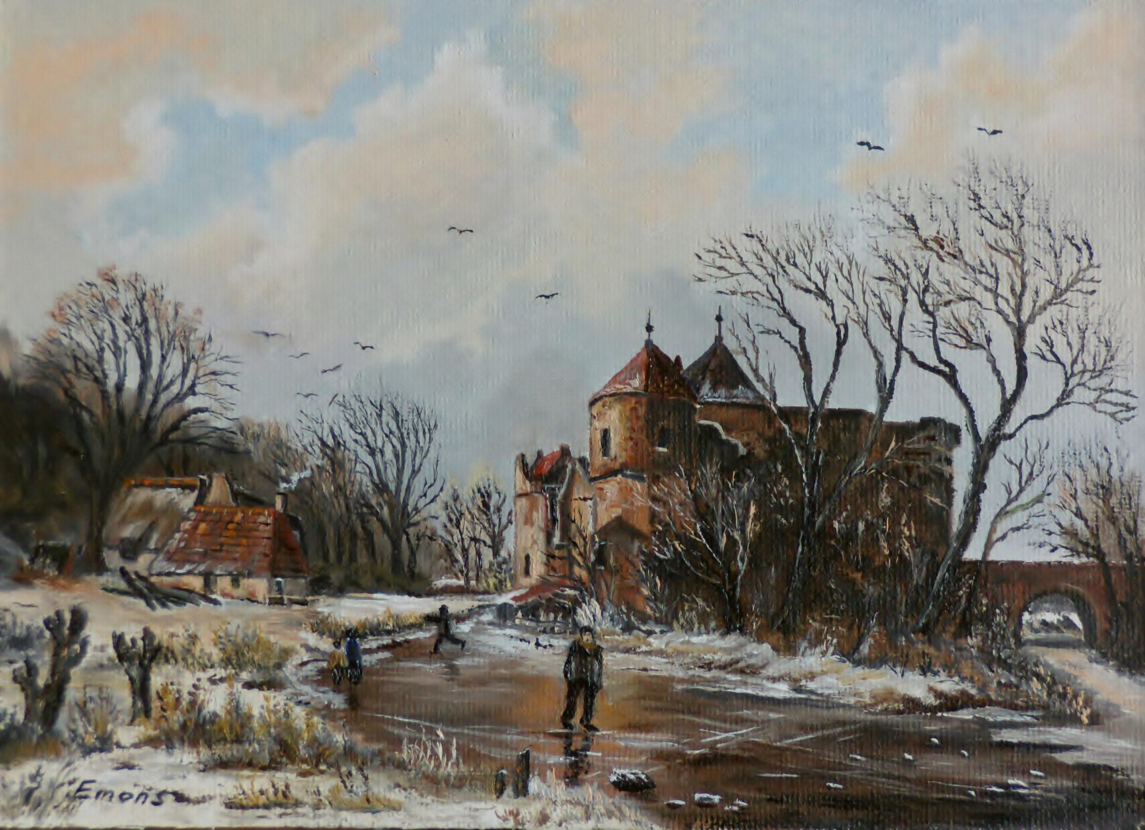 Winterlandschaft mit Burg