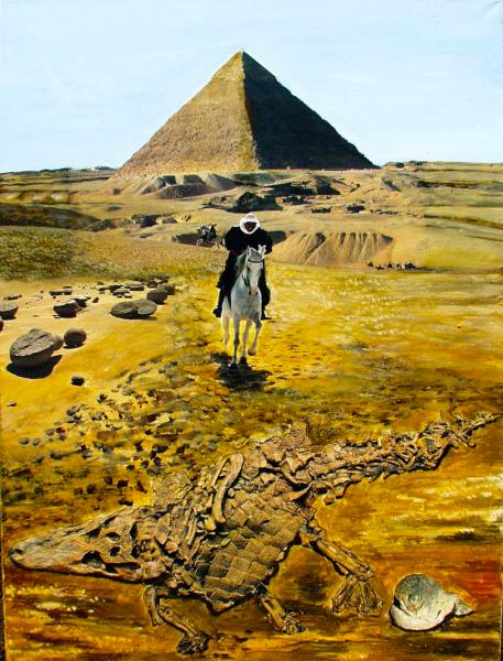 Rider in front of a Pyramid
