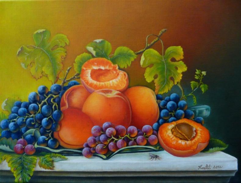 Still Life with Apricots and Grapes
