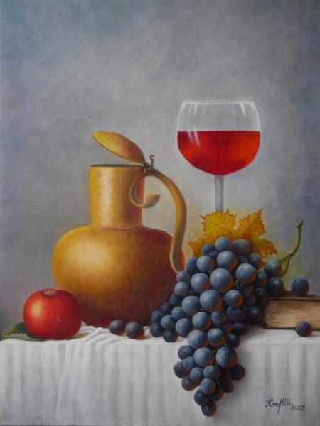 Still Life with Can and Grapes