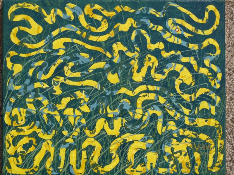 Gelbe Phytonschlange ( Abstrakt )