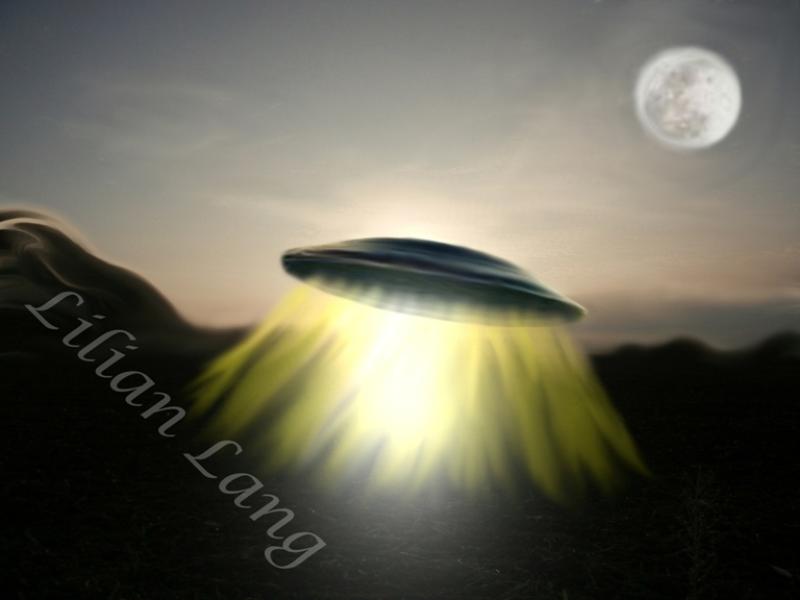 Ufo mit Vollmond