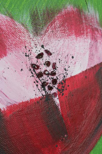 Collage - Blumenbild mit Granat 