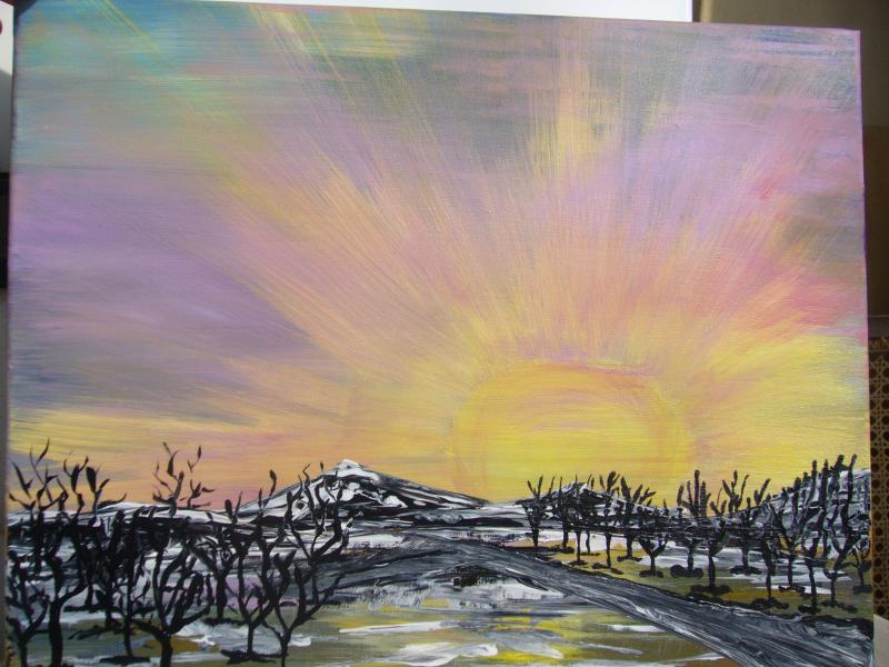 Sonnenaufgang 2  - Original Acrylbild