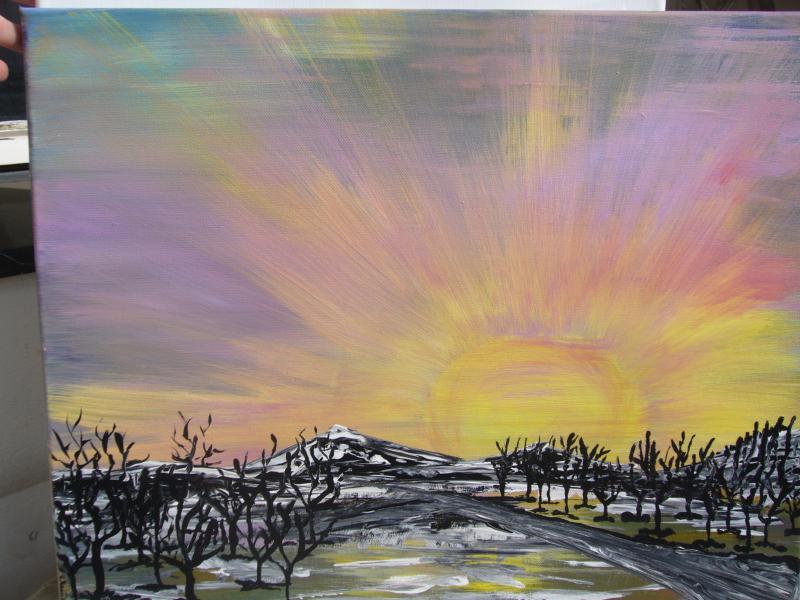 Sonnenaufgang 2  - Original Acrylbild