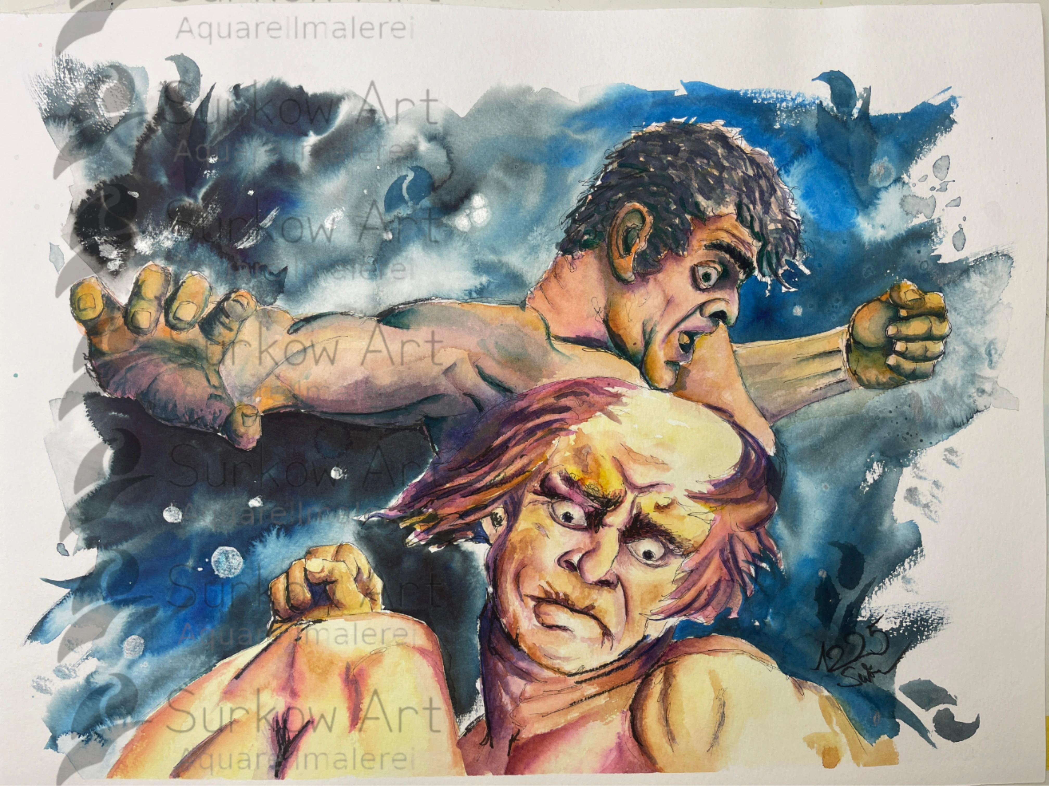 Aquarell Rangelei in Wien Surkow Art
Künstler: Paul Surkow
