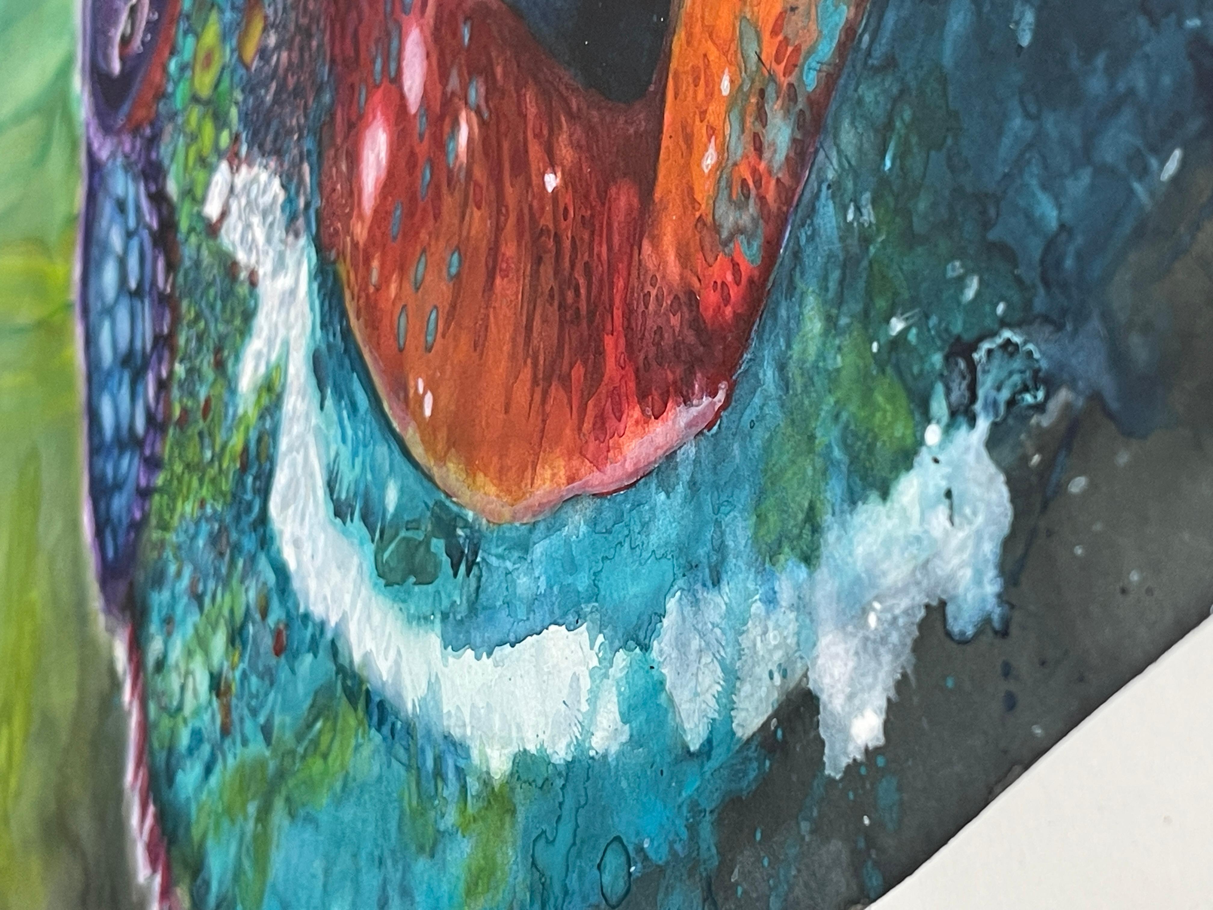 Aquarell Chamäleon mit Eisenhut Surkow Art
Künstler: Paul Surkow