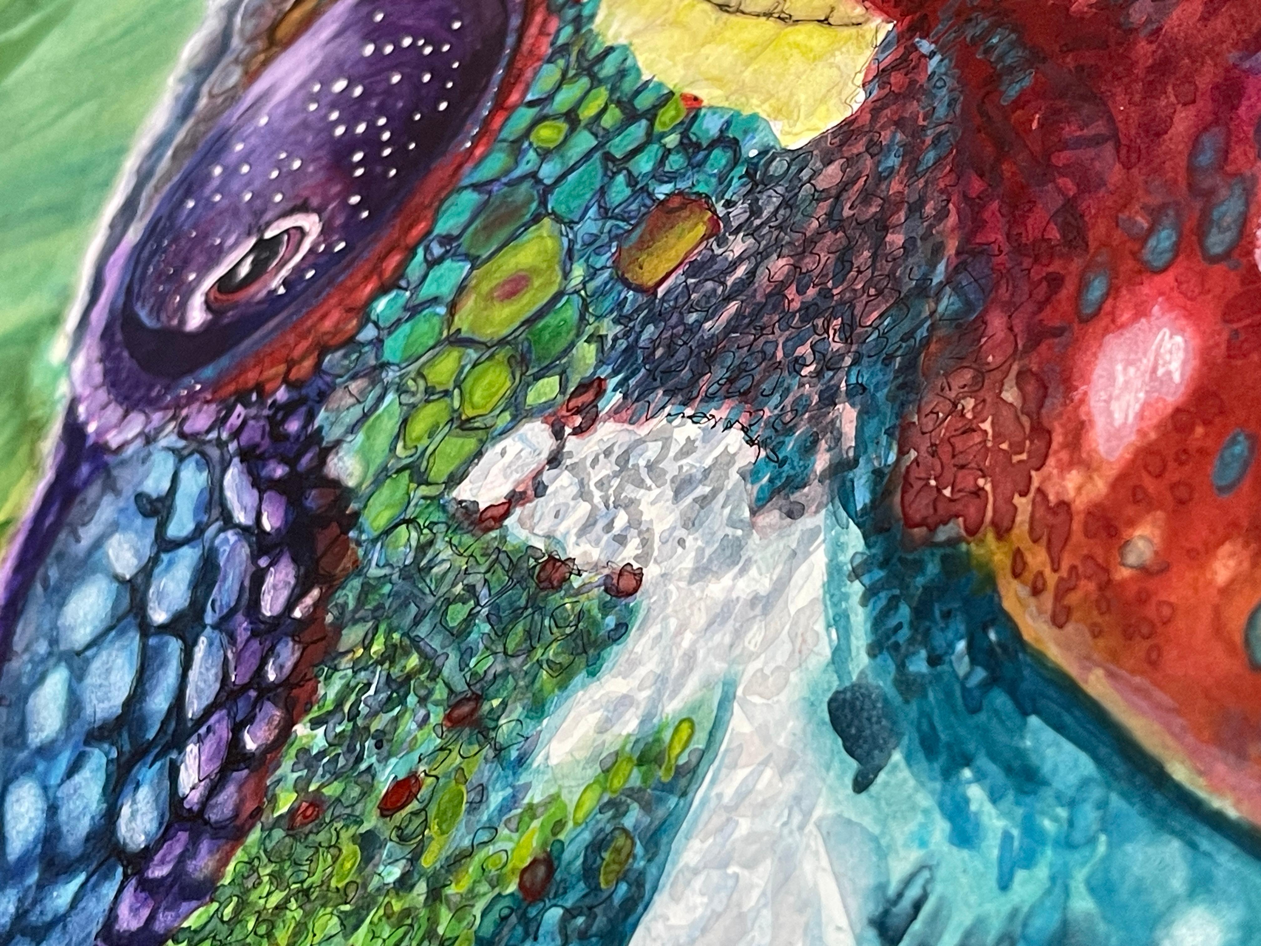 Aquarell Chamäleon mit Eisenhut Surkow Art
Künstler: Paul Surkow