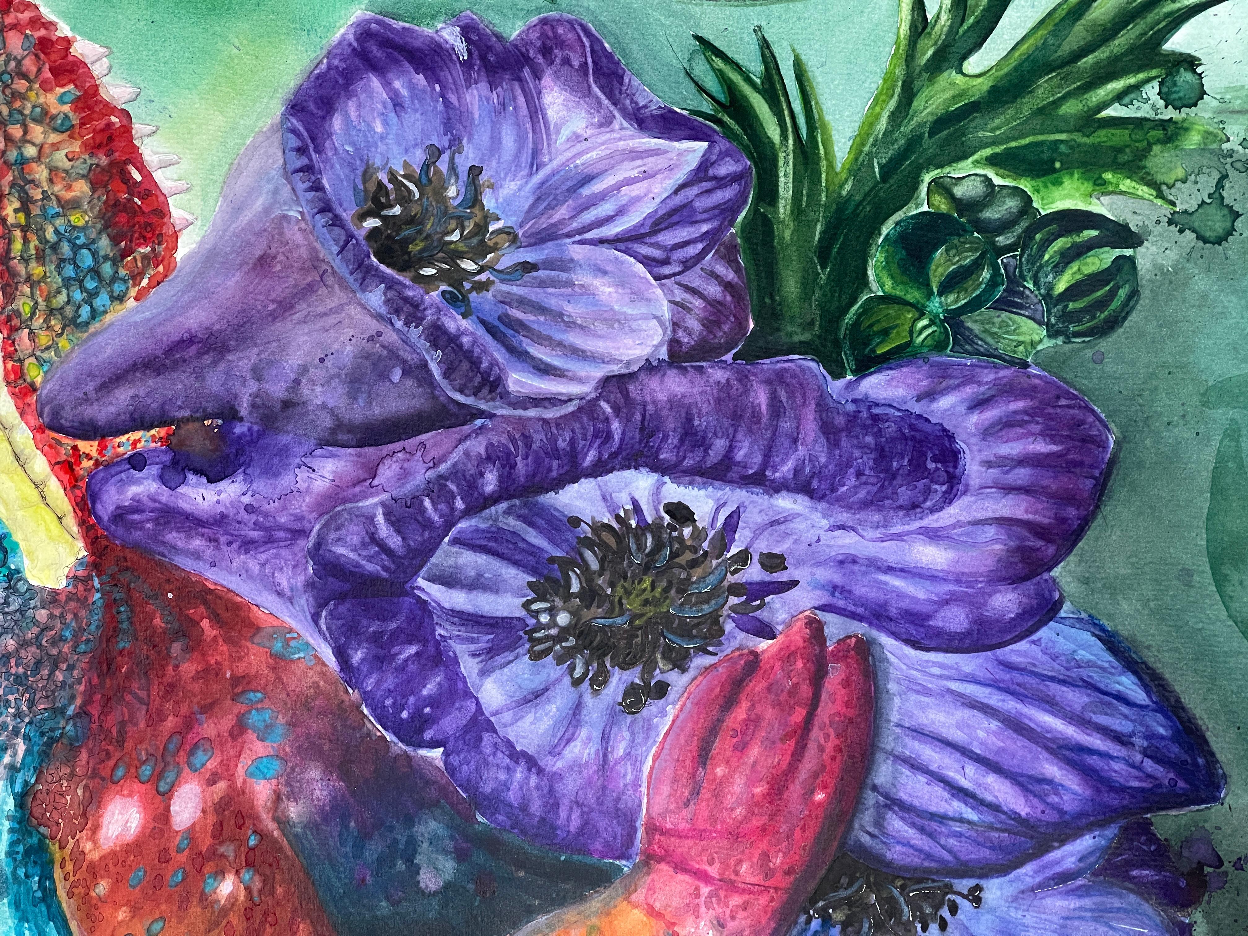 Aquarell Chamäleon mit Eisenhut Surkow Art
Künstler: Paul Surkow