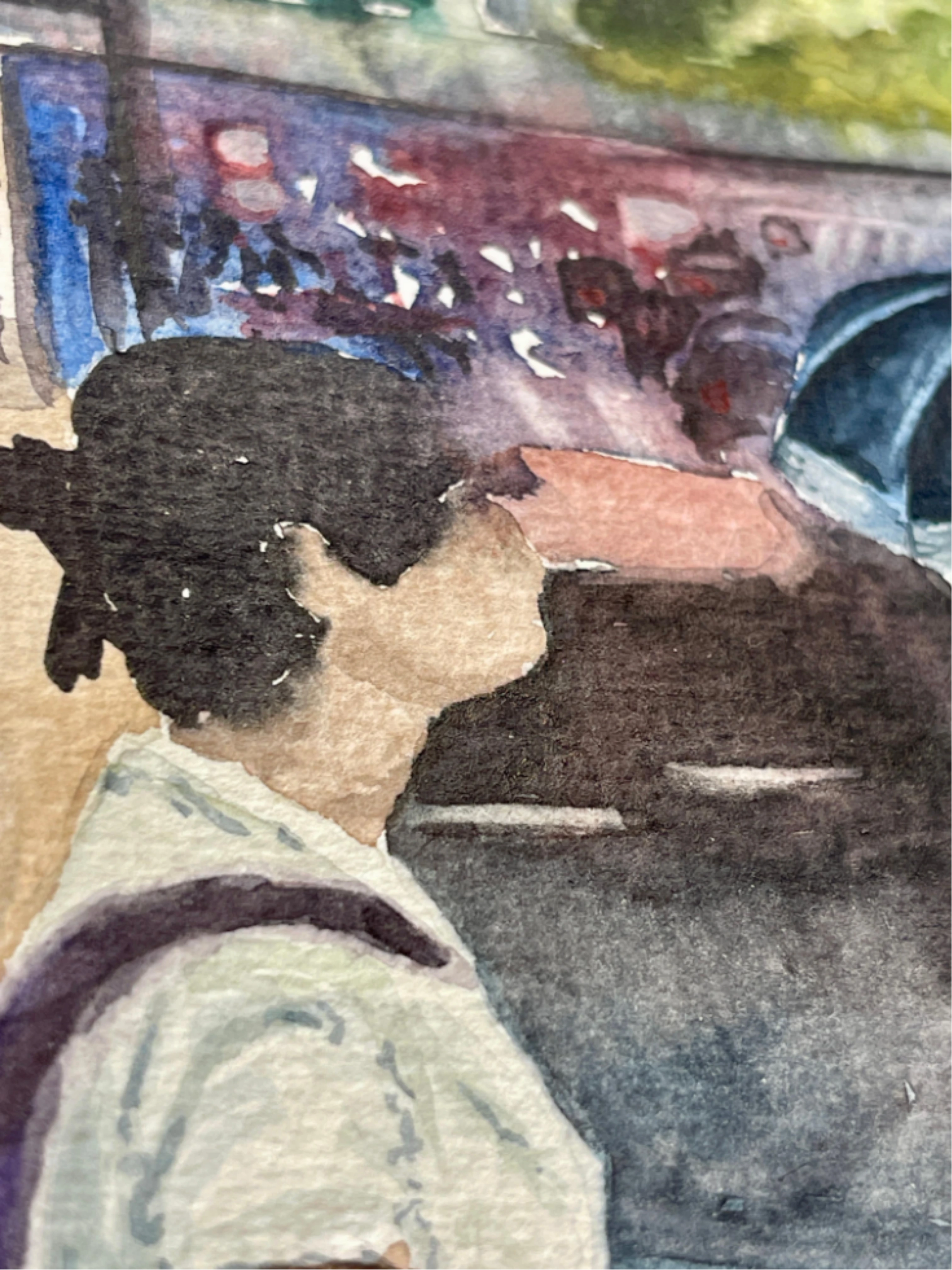 Aquarell Frau mit Regenschirm Surkow art 
Künstler Paul Surkow