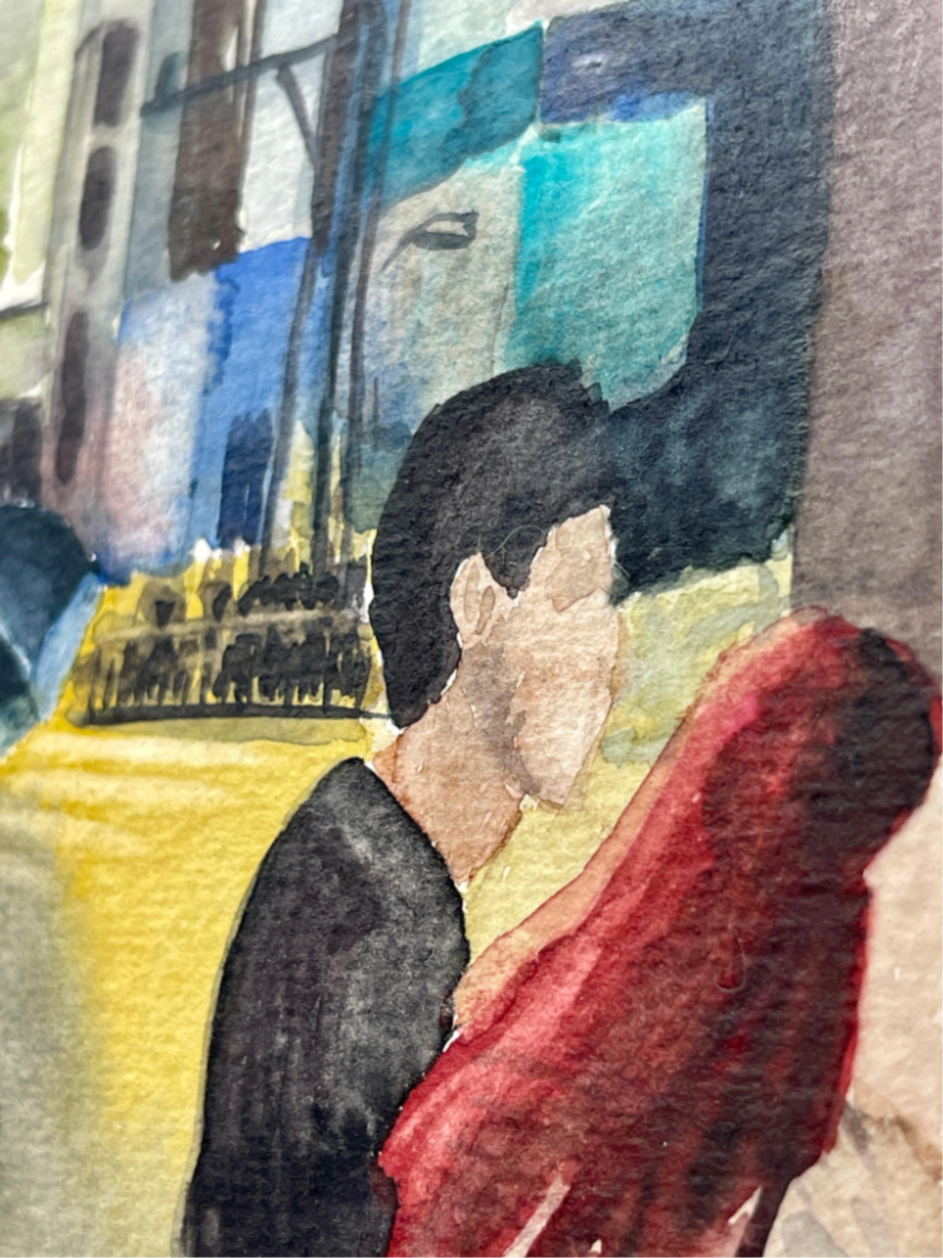 Aquarell Frau mit Regenschirm Surkow art 
Künstler Paul Surkow