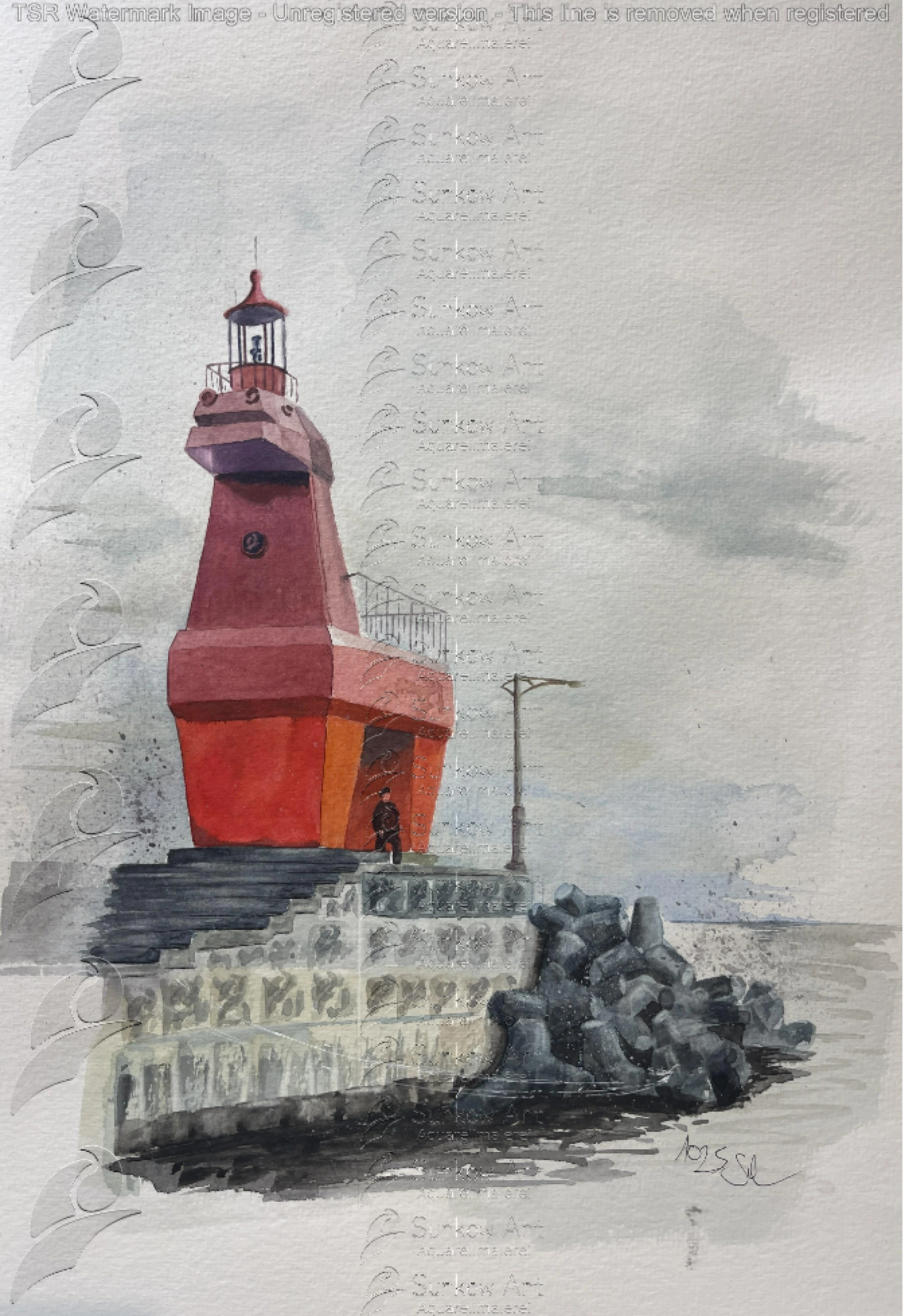 Aquarell Leuchtturm Pferd Surkow Art
Künstler Paul Surkow