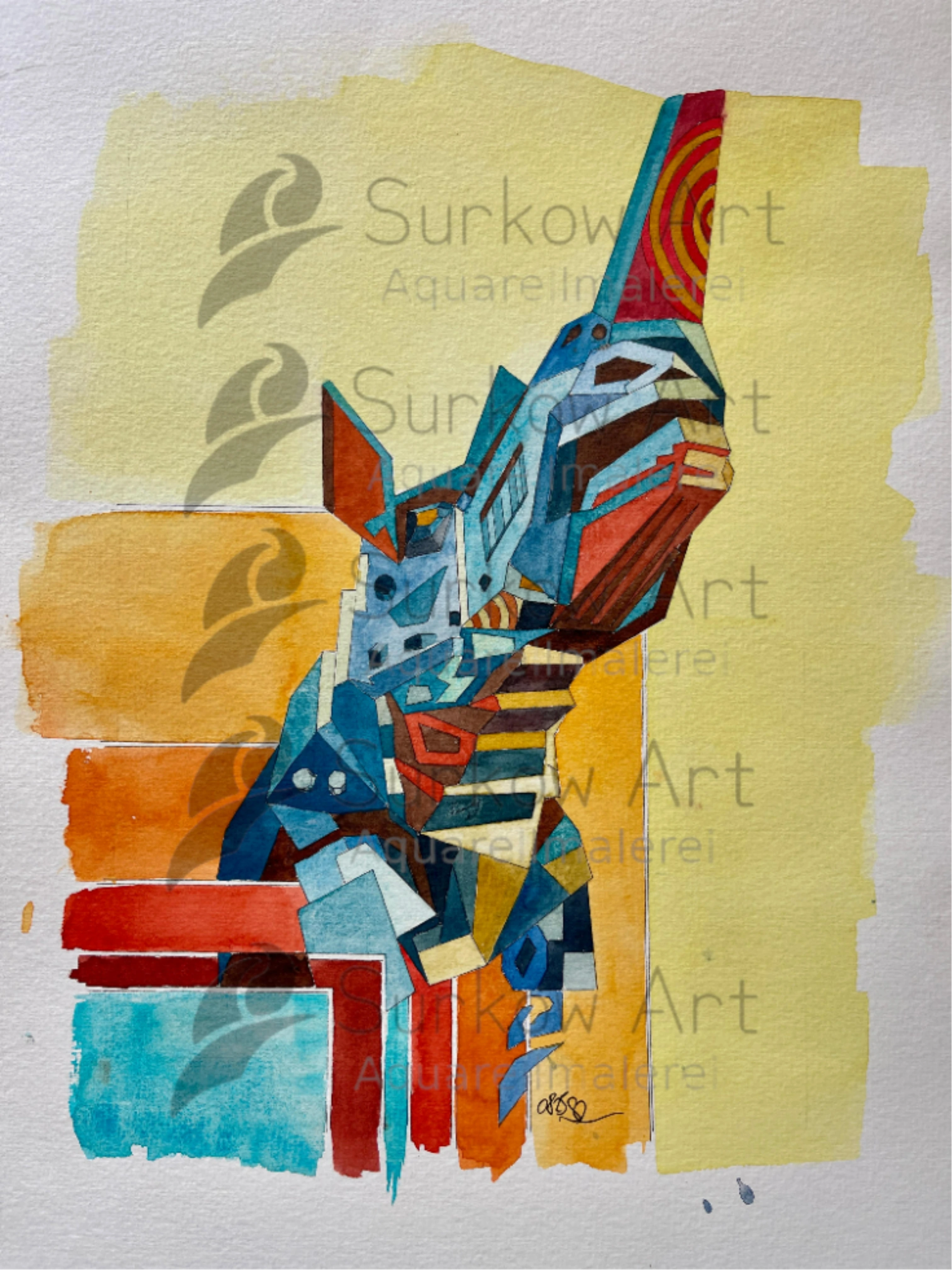 Aquarell Nashorn Surkow Art
Künstler Paul Surkow