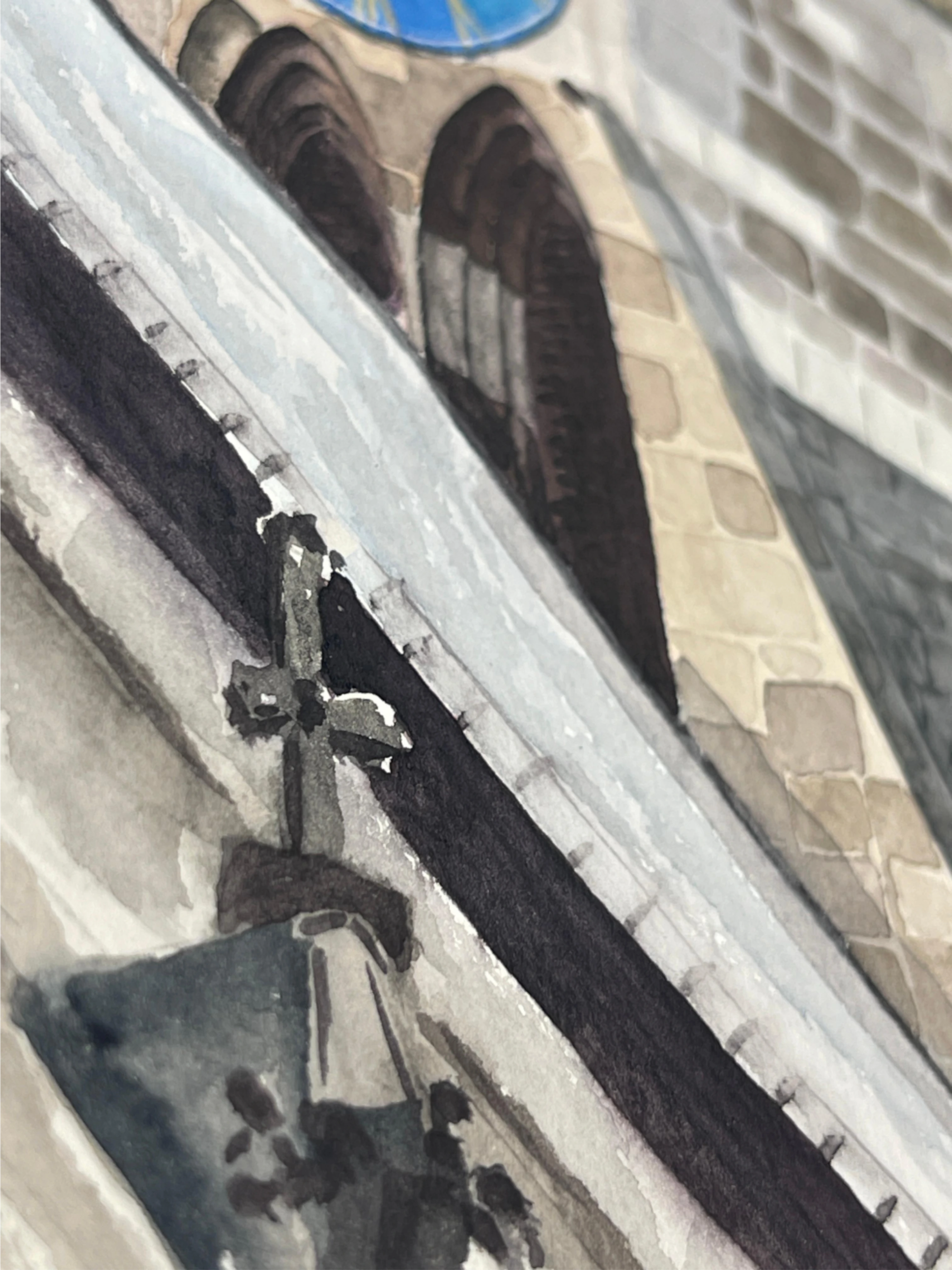 Aquarell Tübingen Stiftskirche Surkow art 
Künstler Paul Surkow