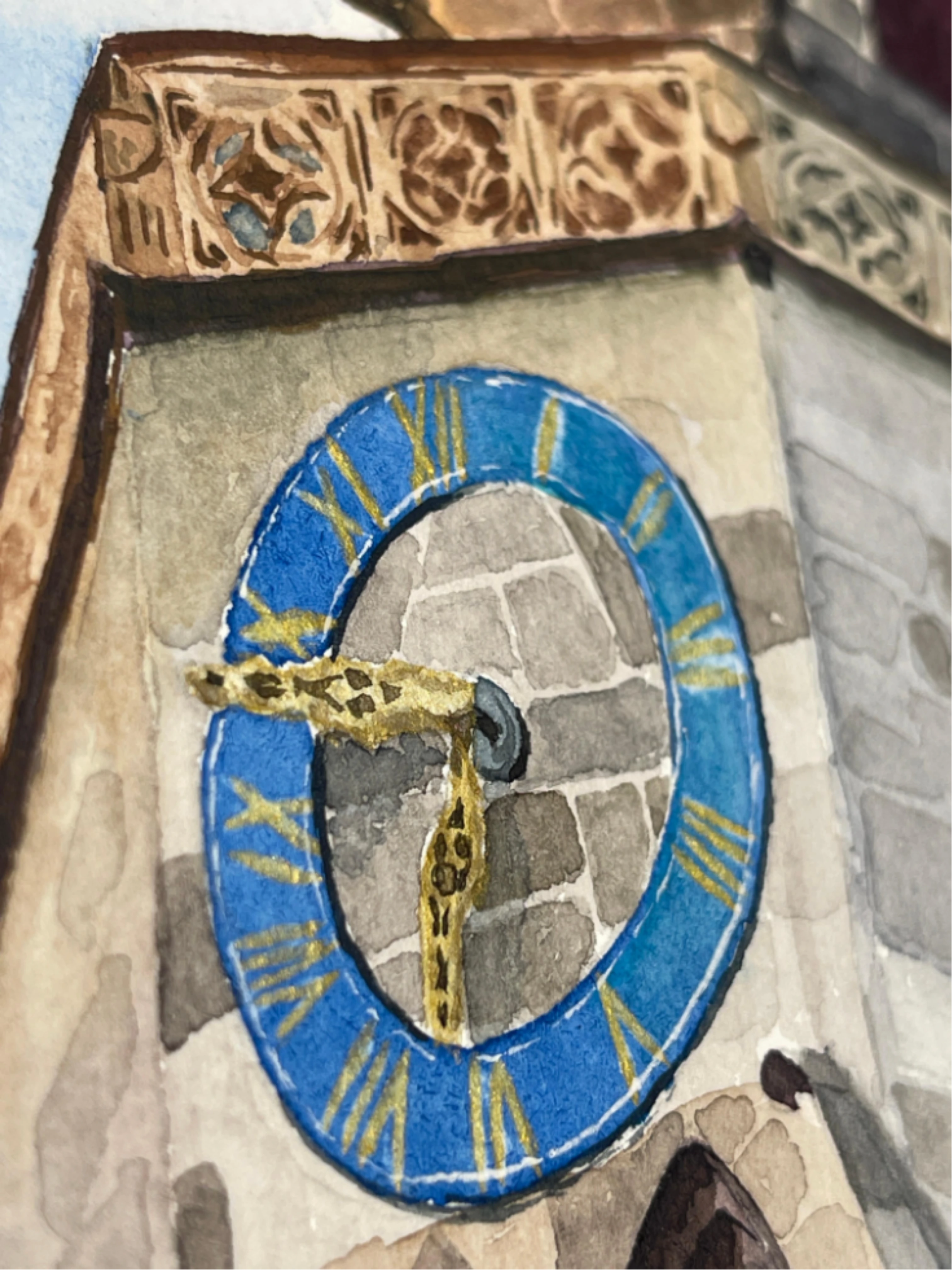 Aquarell Tübingen Stiftskirche Surkow art 
Künstler Paul Surkow