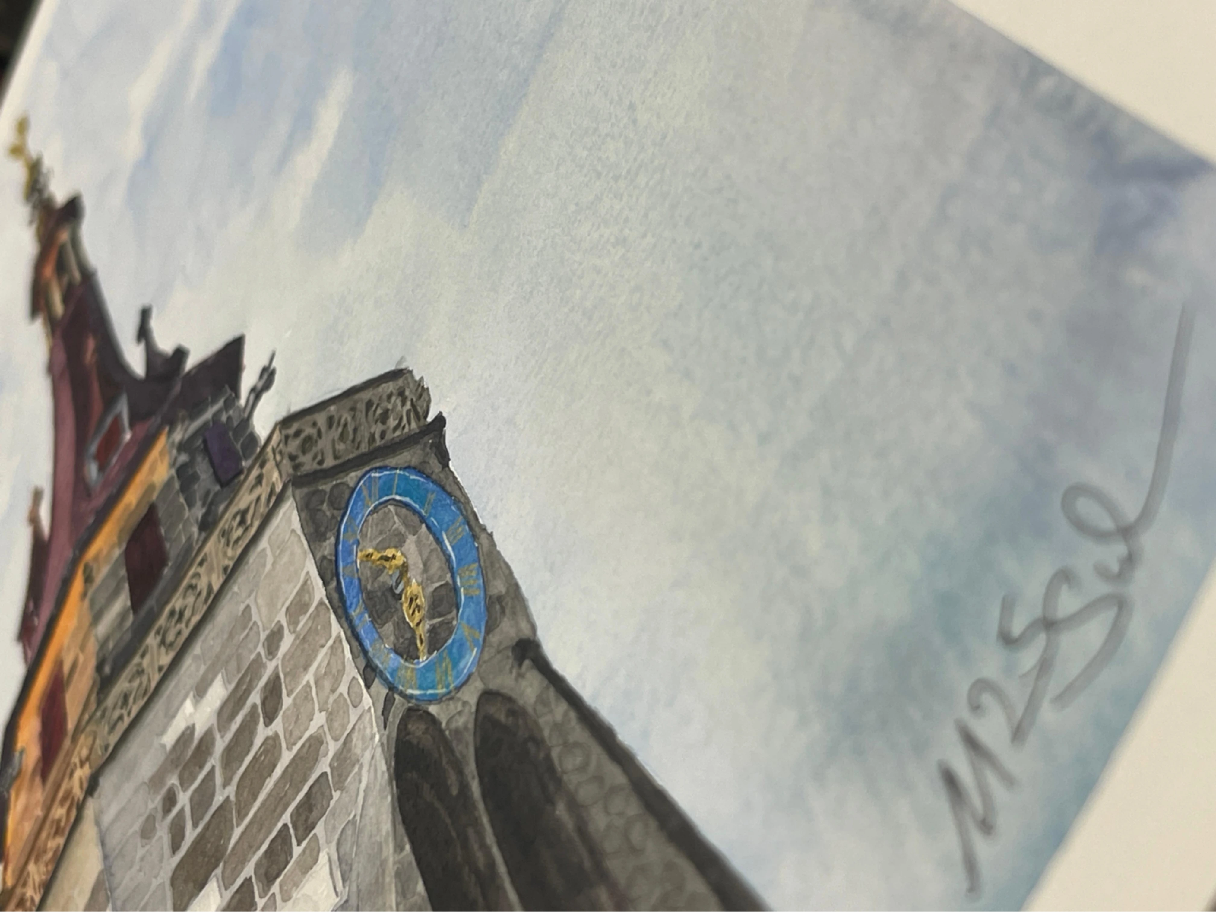 Aquarell Tübingen Stiftskirche Surkow art 
Künstler Paul Surkow