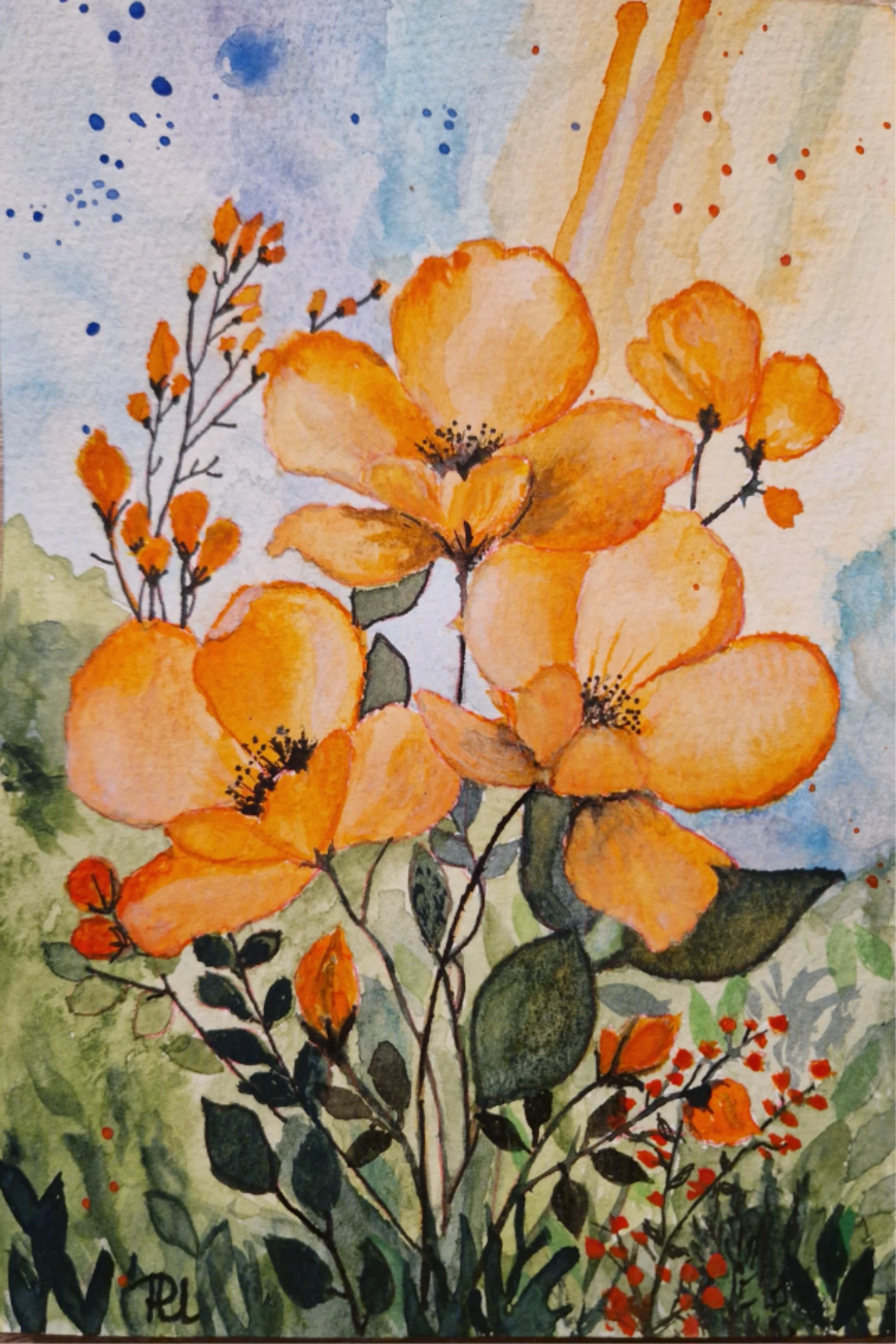 Blumen in gelborange
