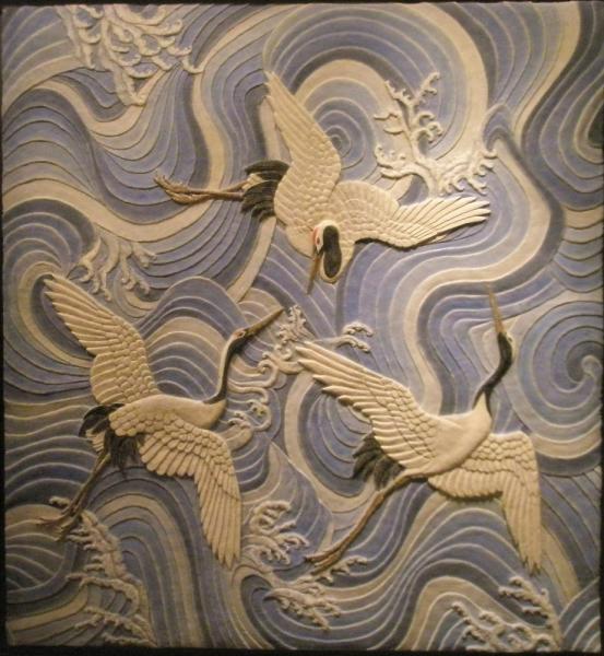 Herons over the sea.